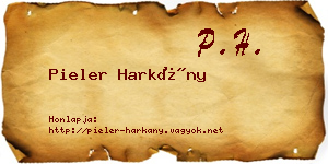 Pieler Harkány névjegykártya